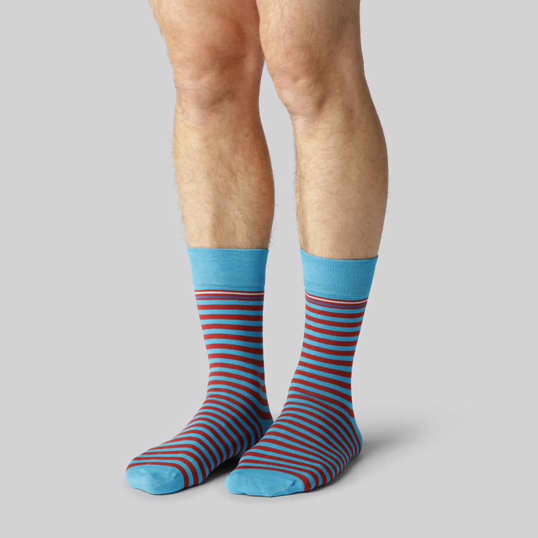 Bambuni 7-pack randiga strumpor för män