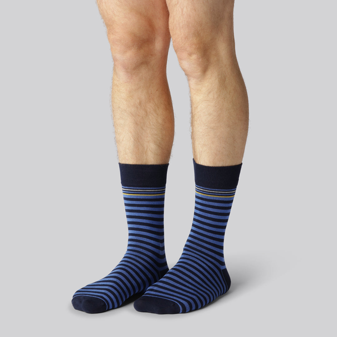 Bambuni 7-pack randiga strumpor för män