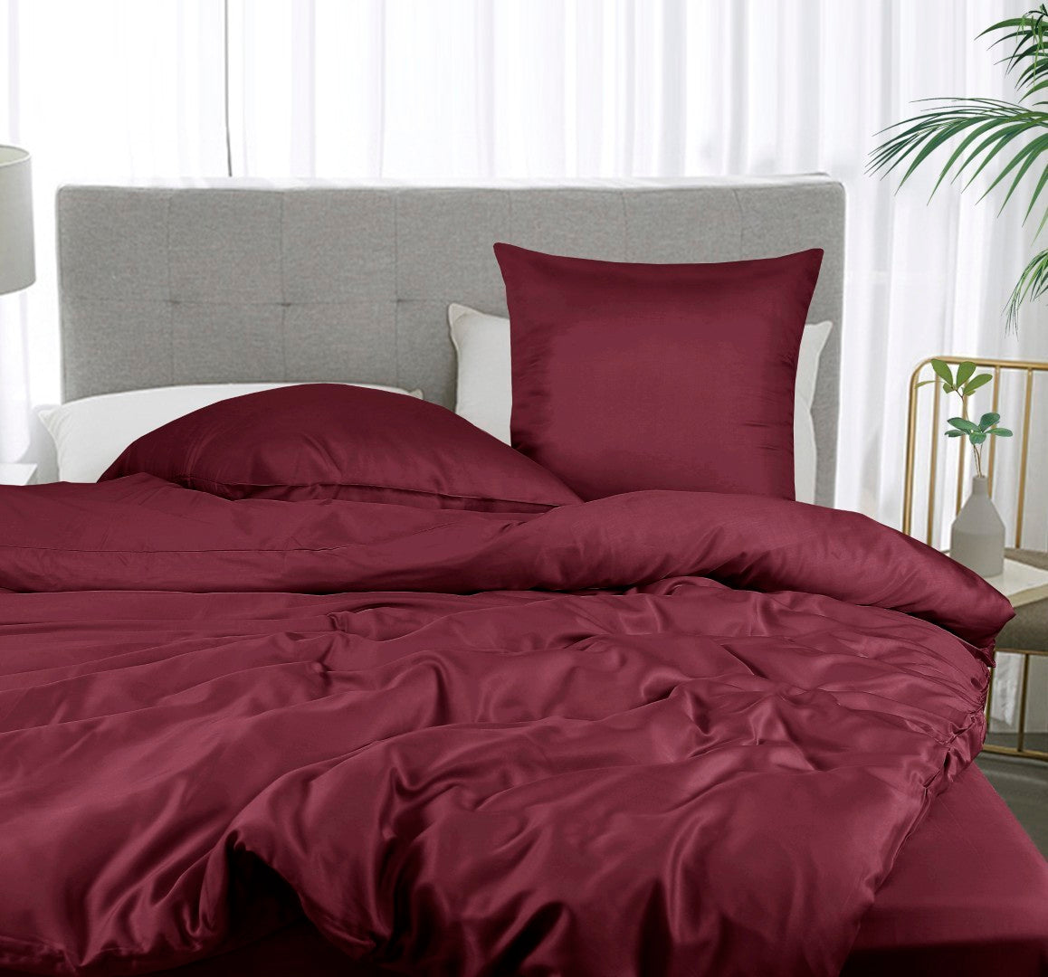 Bambu sängkläder i vinröd från Bambuni