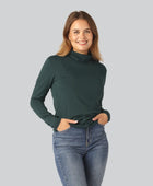 Grönt polotröja i bambu för kvinnor