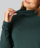 Grönt polotröja i bambu för kvinnor