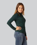 Grönt polotröja i bambu för kvinnor