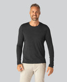 Långärmad bambu-t-shirt i antracitgrå för män