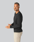 Långärmad bambu-t-shirt i antracitgrå för män