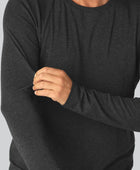 Långärmad bambu-t-shirt i antracitgrå för män