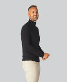 Marinblå polotröja i bambu för män