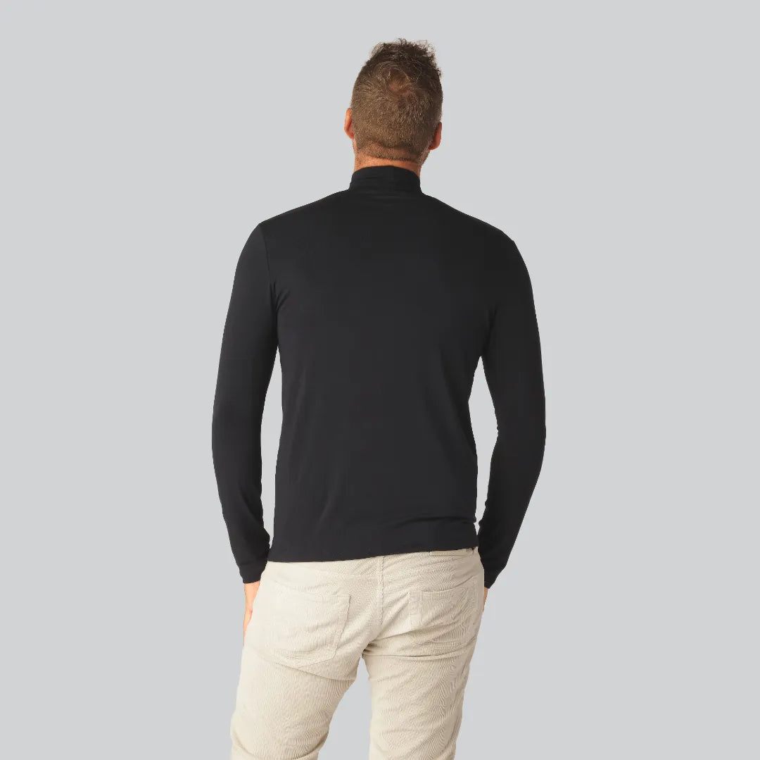 Marinblå polotröja i bambu för män