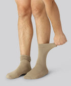 Beige bambusockor utan resår för män