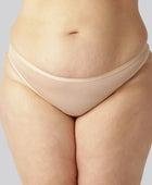 Beige bambu-stringtrosor