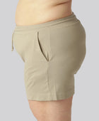 Beige bambushorts för vardagsbruk för kvinnor