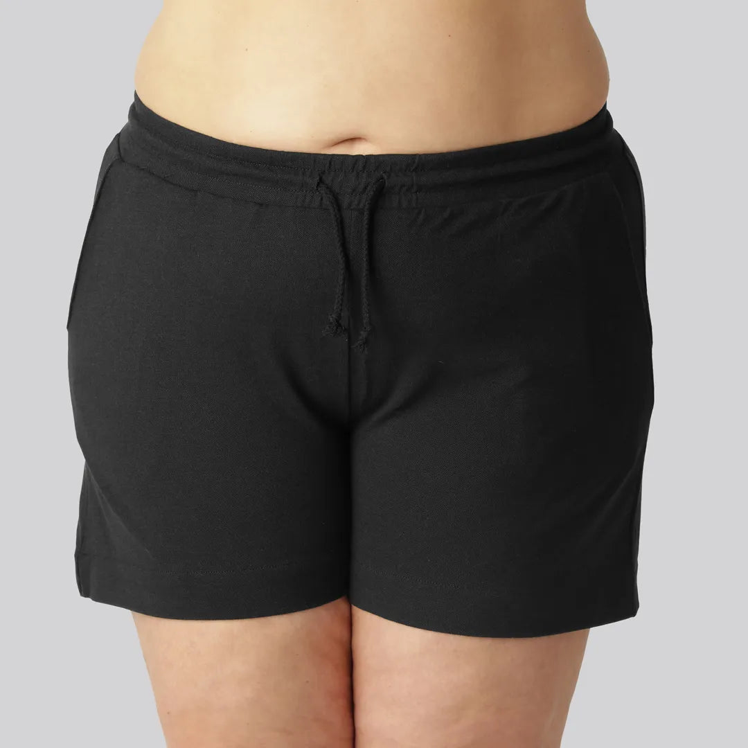 Svarta vardagsshorts i bambu för kvinnor