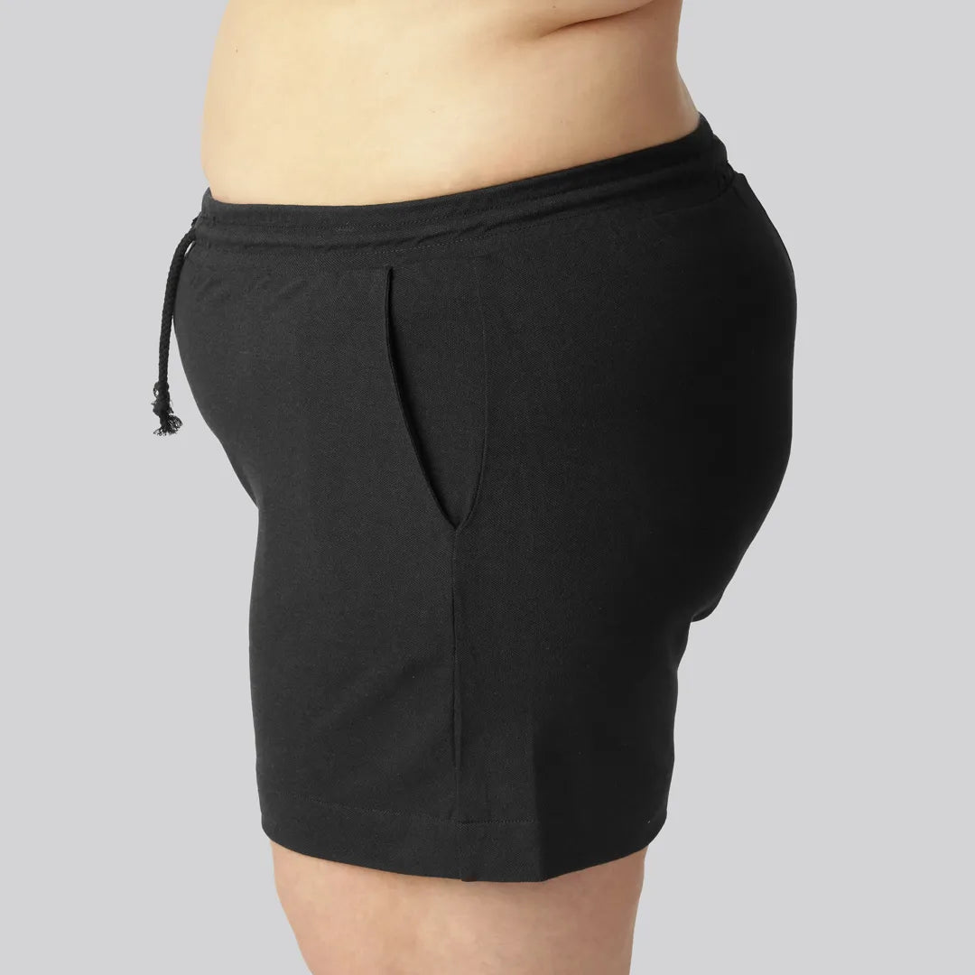 Svarta vardagsshorts i bambu för kvinnor