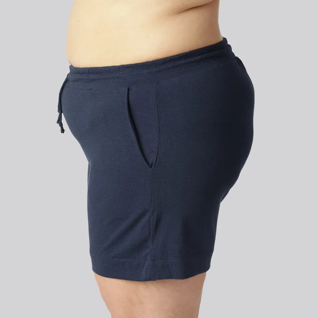 Damshorts i bambu för vardagsbruk i marinblått