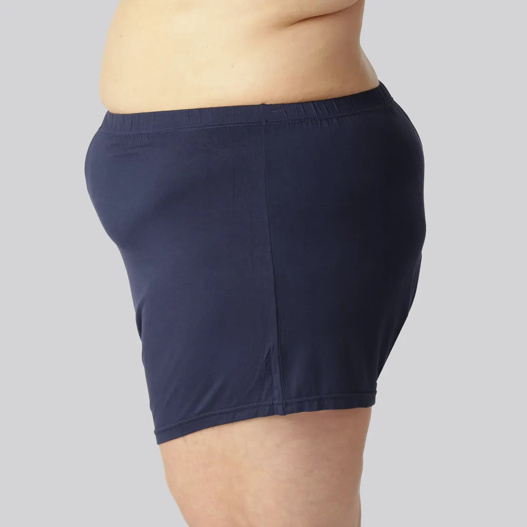 Marinblå nattshorts i bambu för kvinnor