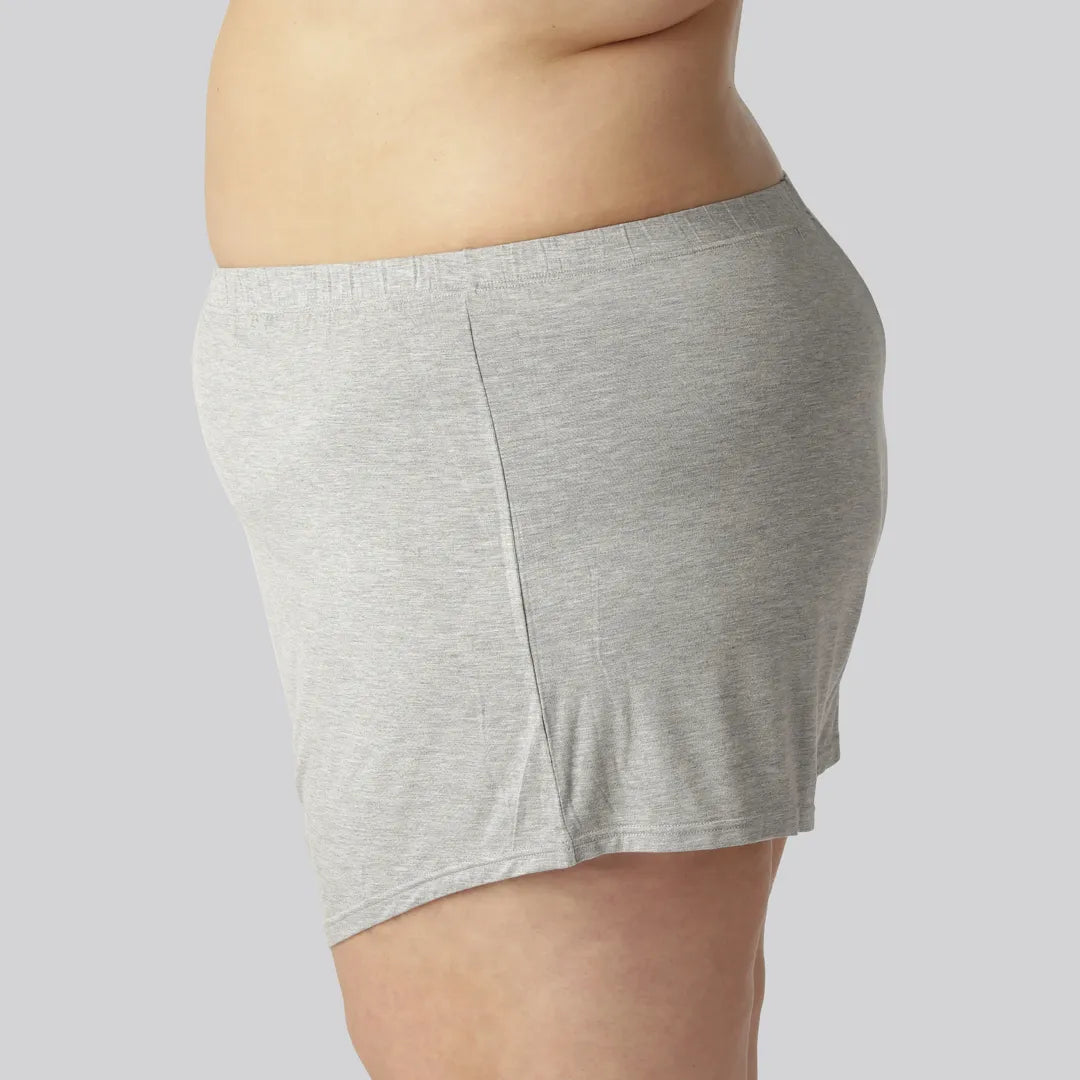 Nattshorts i ljusgrått bambu för kvinnor