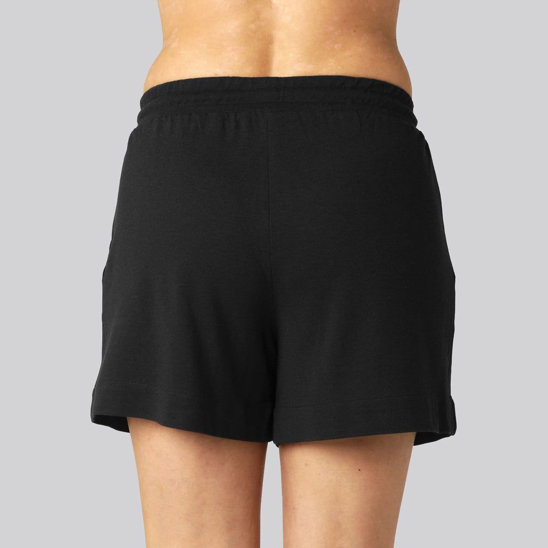 Svarta vardagsshorts i bambu för kvinnor