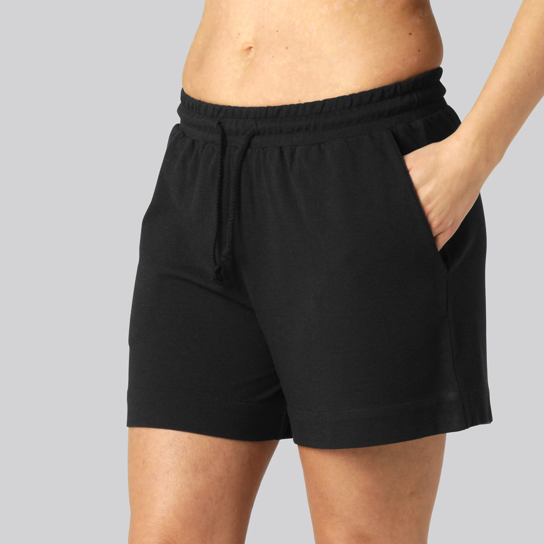 Svarta vardagsshorts i bambu för kvinnor