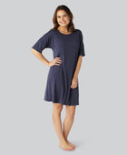 Nattlinne i bambu i marinblått för kvinnor