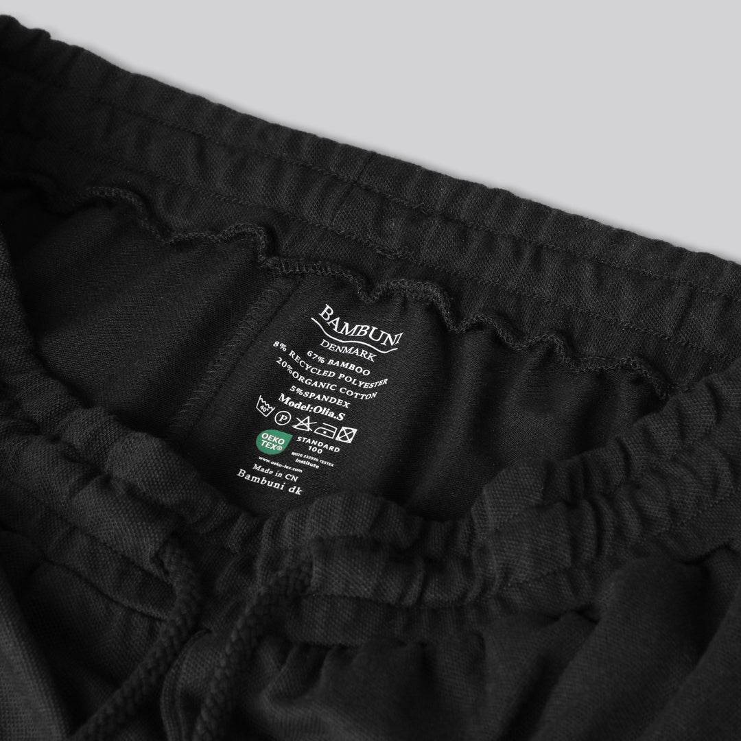 Svarta vardagsshorts i bambu för kvinnor