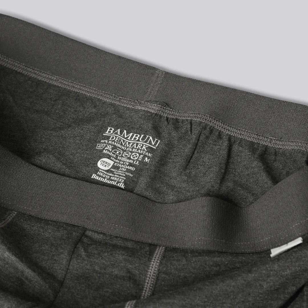 Bambutrosor i antracitgrå med antracitgrå resår för män