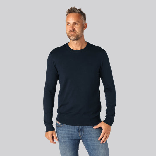 Marinblå stickad bambutröja