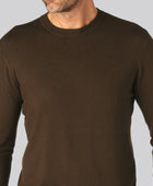 Brun stickad bambu-tröja för män