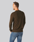 Brun stickad bambu-tröja för män