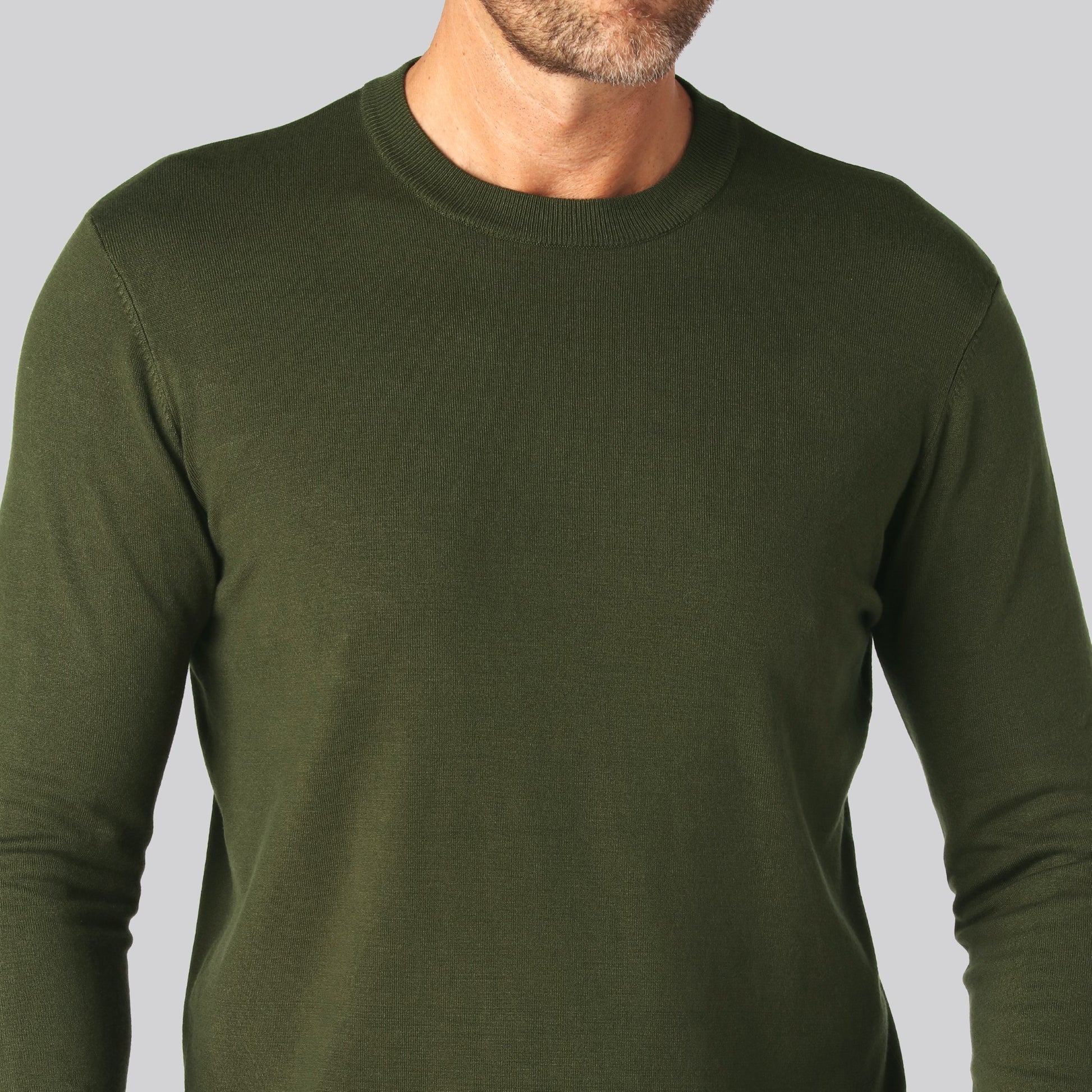 Grönt stickade bambutröjor för män