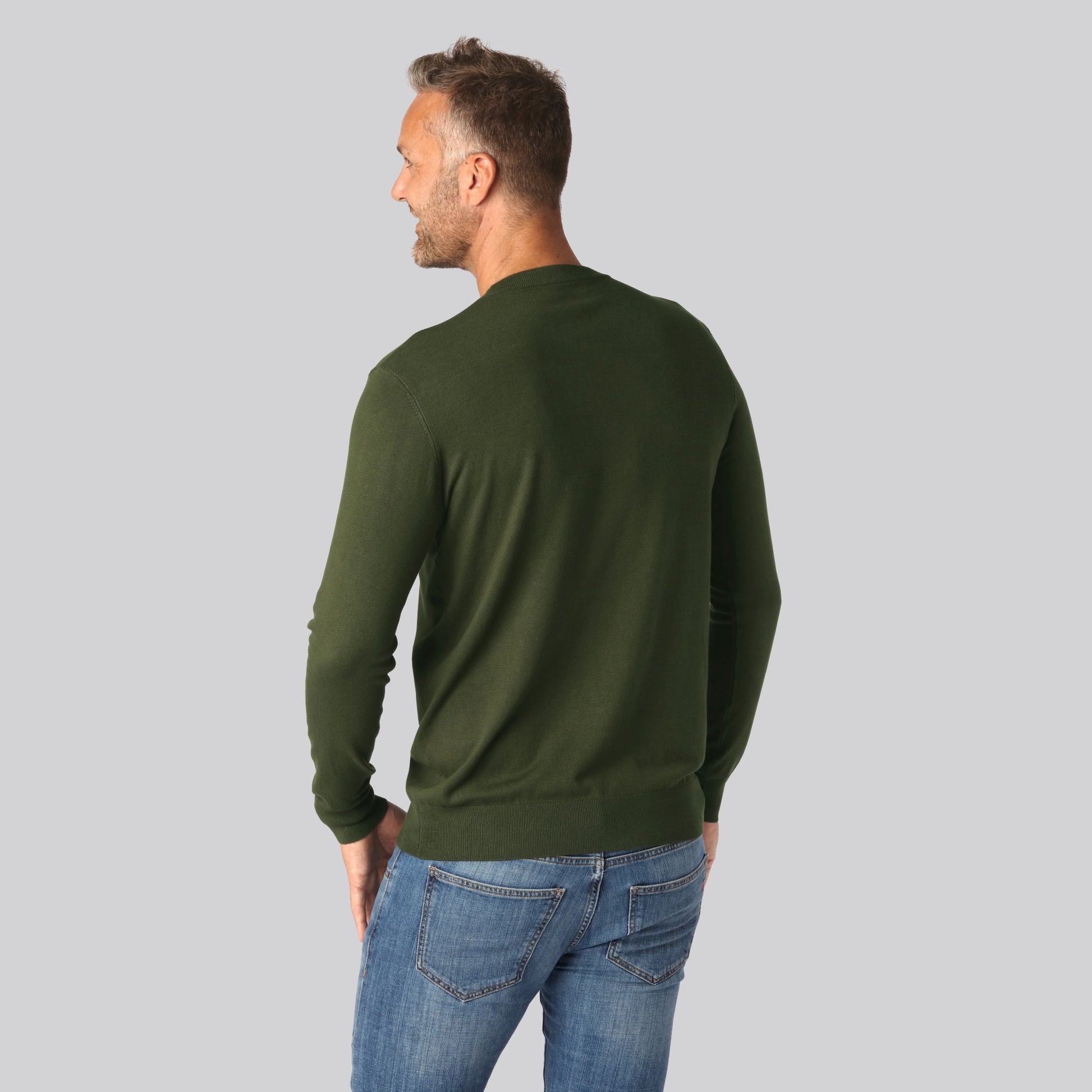 Grönt stickade bambutröjor för män