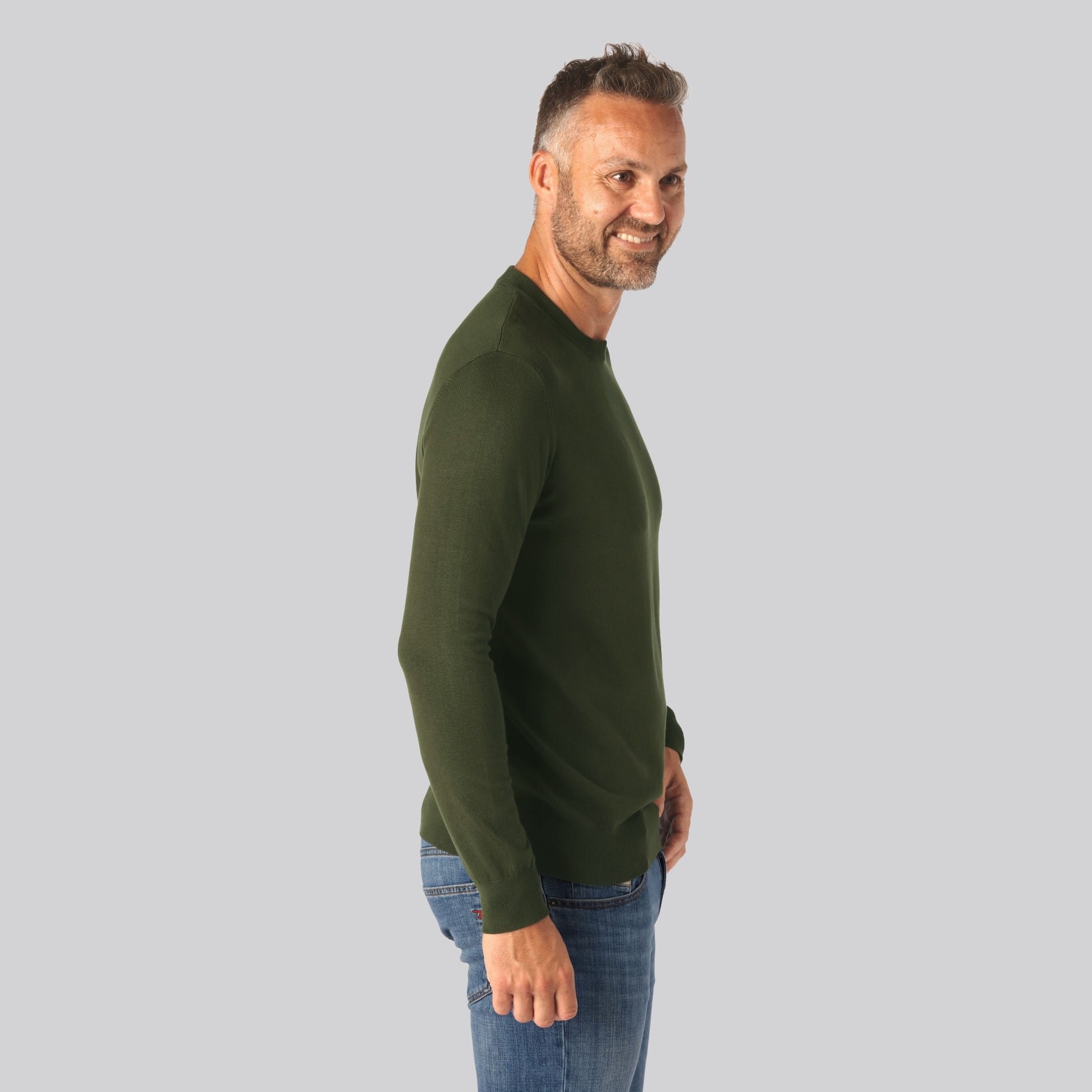 Grönt stickade bambutröjor för män