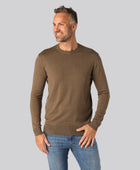 Sandfärgad stickad bambutröja för män