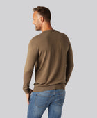 Sandfärgad stickad bambutröja för män