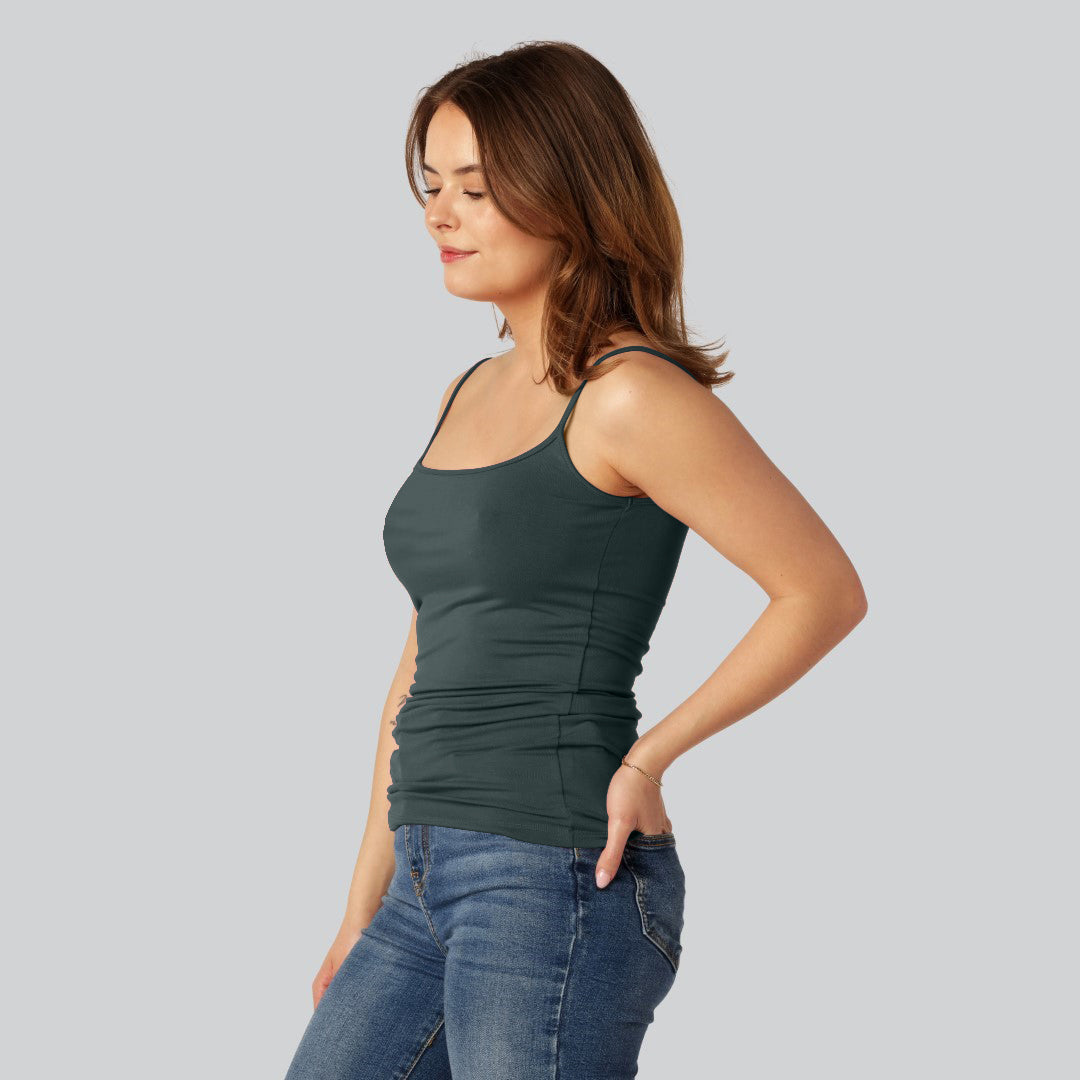 Grön bambutopp med smala band