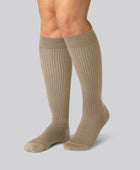 Beige stödstrumpor i bambu för kvinnor