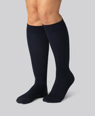 Marinblå kompressionsstrumpor i bambu för kvinnor