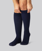 Marinblå kompressionsstrumpor i bambu för kvinnor