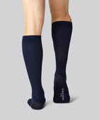 Marinblå kompressionsstrumpor i bambu för män