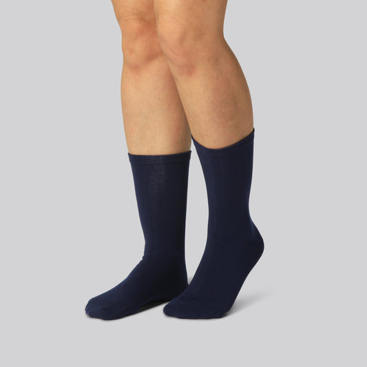 Marinblå bambusockor utan resår för kvinnor