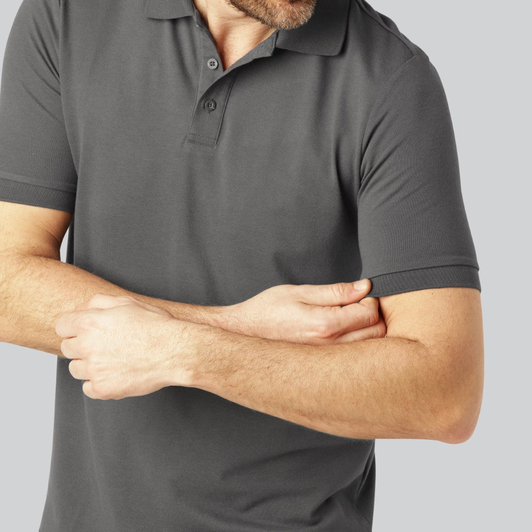 Mörkgrå bambupolo för män