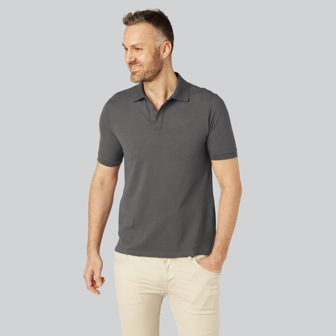 Mörkgrå bambupolo för män