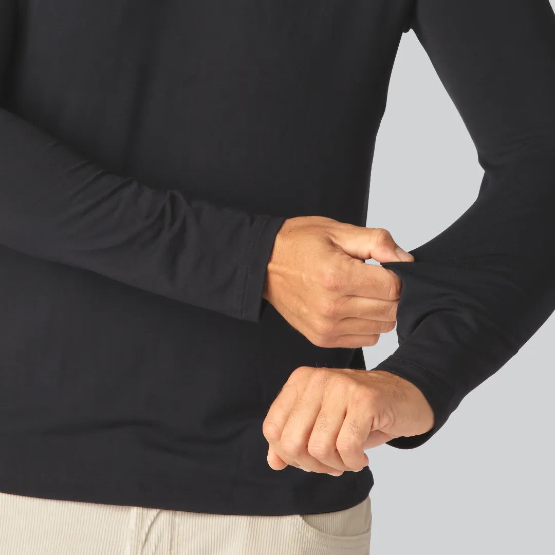 Marinblå polotröja i bambu för män