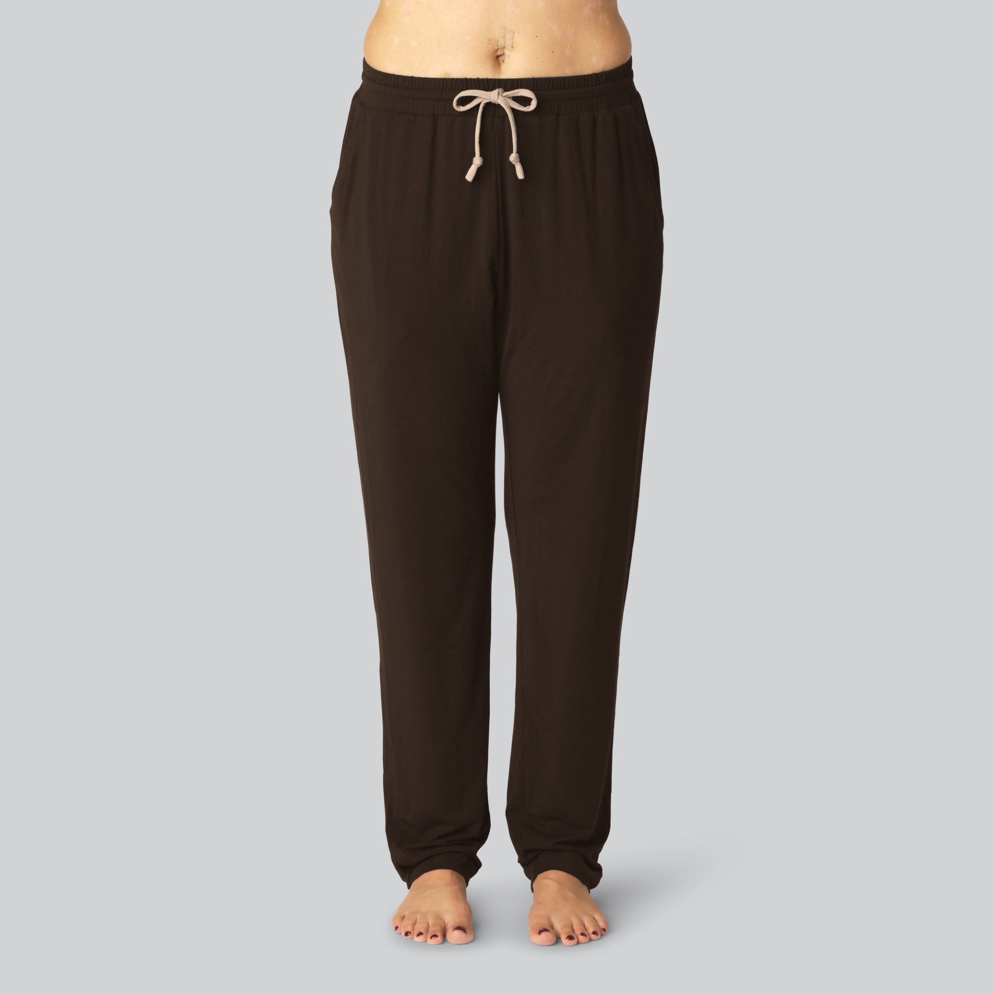 Bruna joggingbyxor i bambu