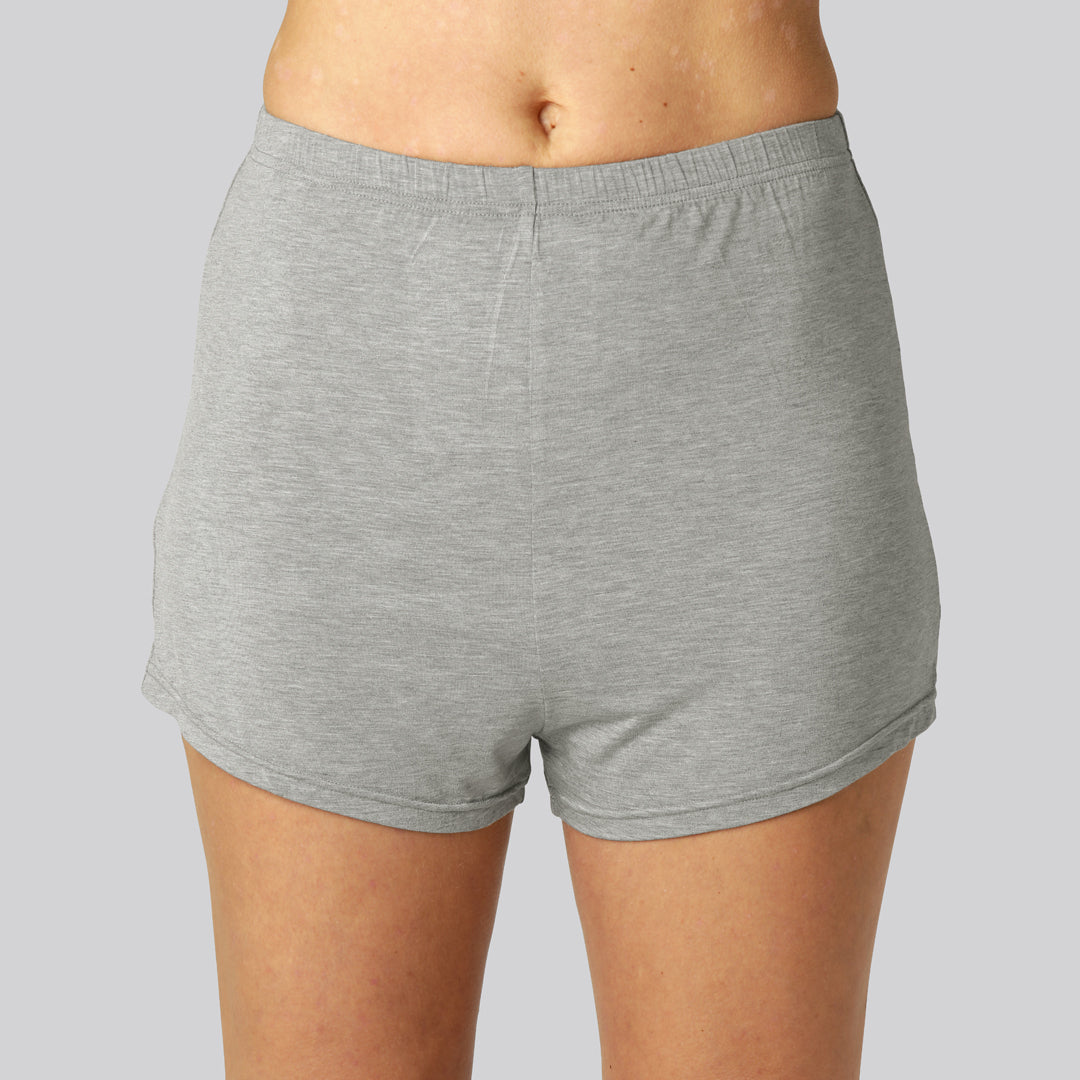 Nattshorts i ljusgrått bambu för kvinnor