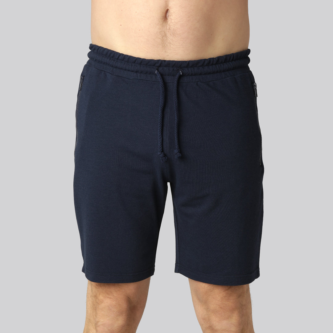 Marinblå bambushorts för män