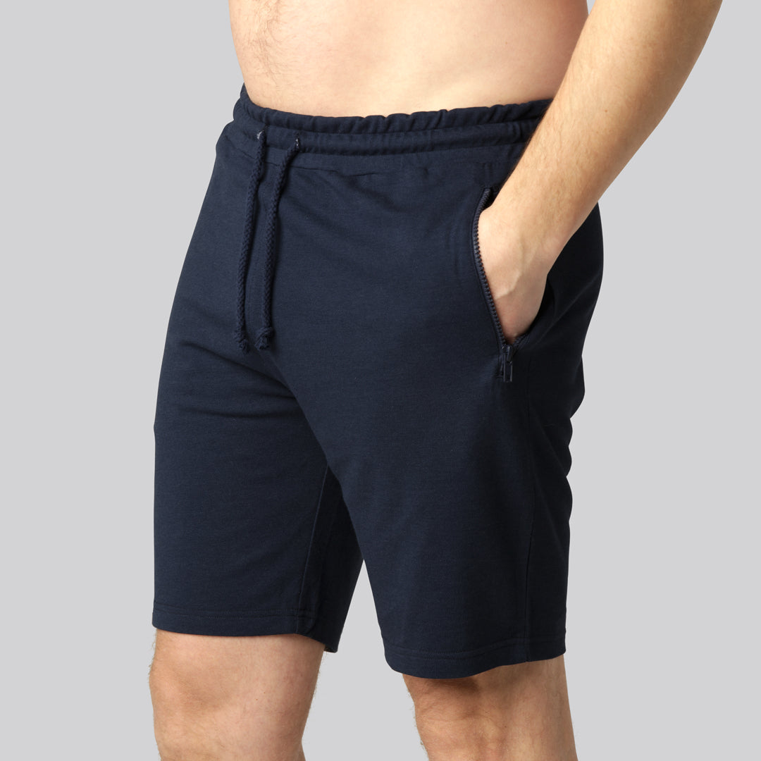 Marinblå bambushorts för män