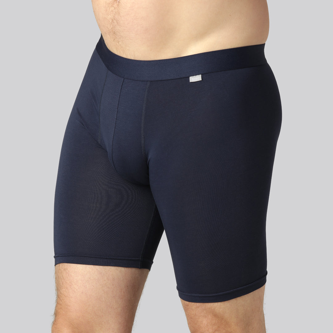 Marinblå bambukalsonger med extra benlängd för män