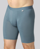 Bambukalsonger i stålblått med extra benlängd för män