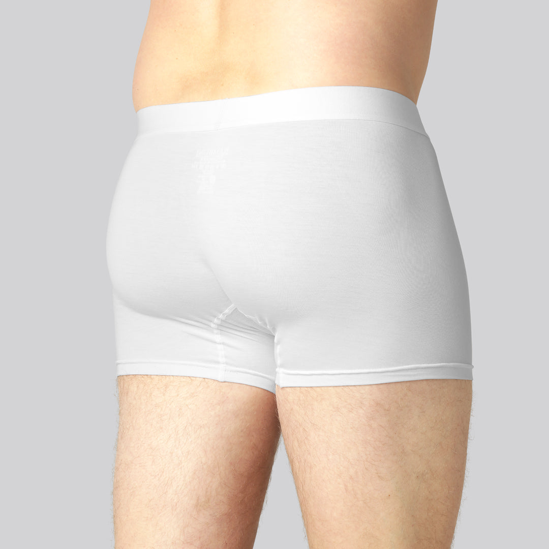 Vita bambukalsonger med vit resår för män