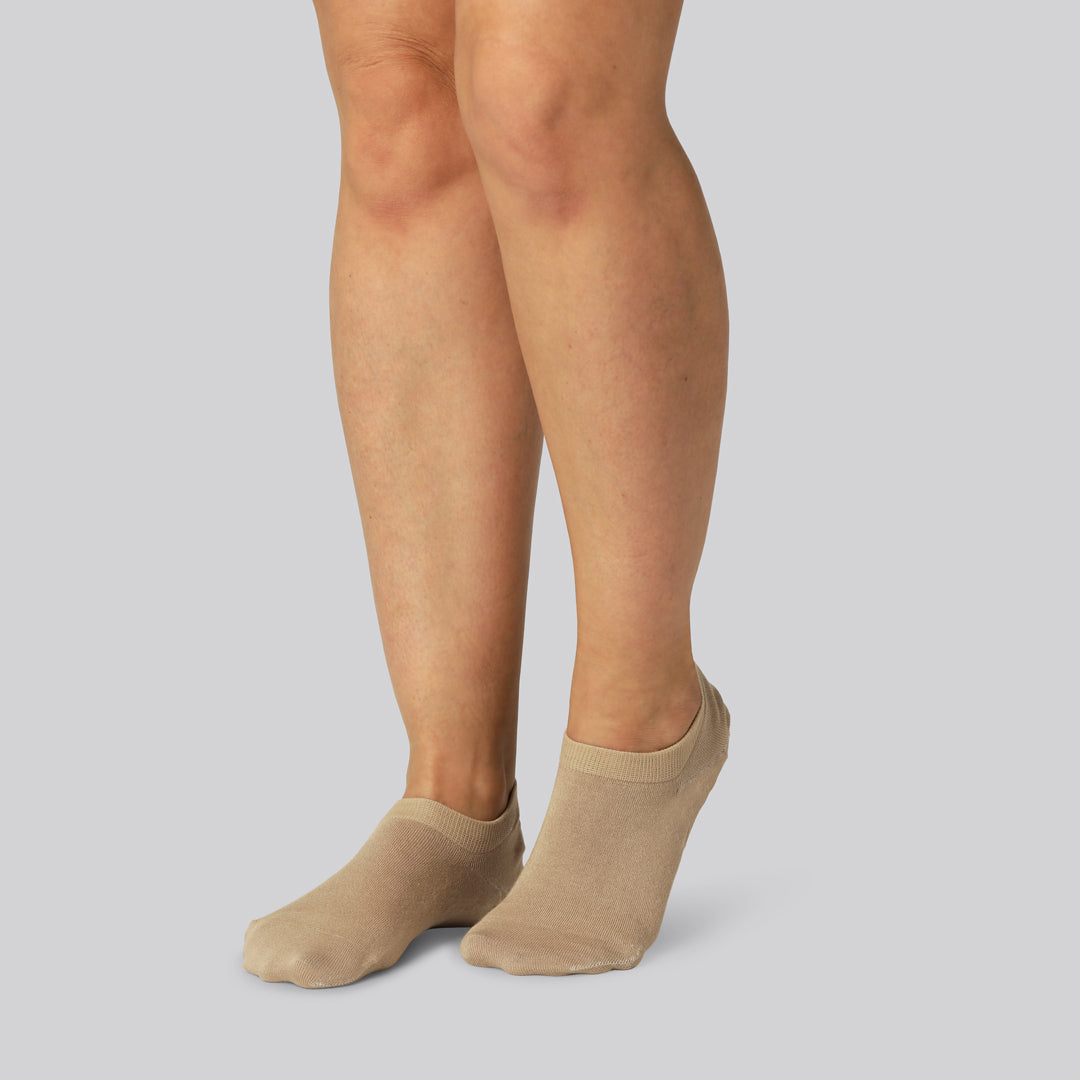 Beige bambufotbollsstrumpor för kvinnor