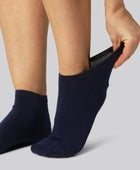 Marinblå ankelstrumpor i bambu för kvinnor